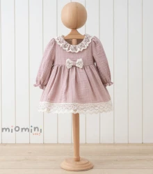 Платье с длинным рукавом Mymio Muslin Powder (6-9М) купить в Кишиневе. Фото 1