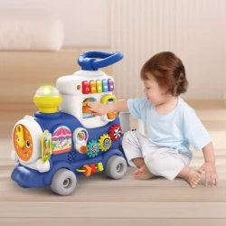 Игрушка на верёвочке Hola Toys 4 в 1 Поезд (синий) купить в Кишиневе. Фото 5