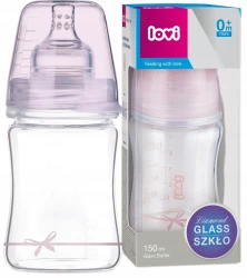 Biberon pentru bebeluși din sticla Lovi Diamond Glass Pink, 150 ml cumpăra în Chișinau. Foto 2