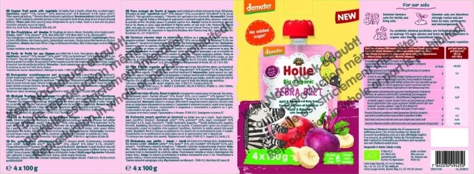 Пюре Holle Bio Organic из яблока-банана-свеклы (6 мес+), 4x100 г купить в Кишиневе. Фото 2