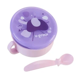 Bol 2 în 1 pentru snackuri cu lingurița U-Grow Elephant Purple&Pink, 380 ml cumpăra în Chișinau. Foto 3