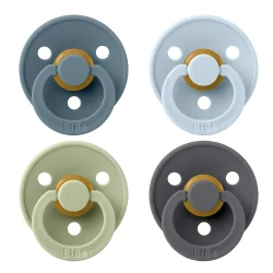 Круглые латексные соски Bibs Petrol & Sage & Baby Blue & Iron (6-18 мес.), 4 шт. купить в Кишиневе. Фото 1