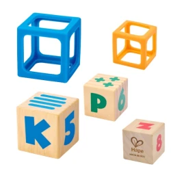 Кубики Hape Grip-n-Stock Silicone&Wood Block купить в Кишиневе. Фото 3
