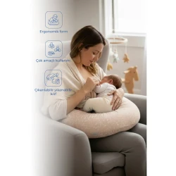 Подушка для кормления BabyJem Flowers Somon, 67x57 см купить в Кишиневе. Фото 7