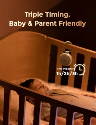 Ночник с успокаивающими звуками Momcozy Sound Night Light Grey & White купить в Кишиневе. Фото 6