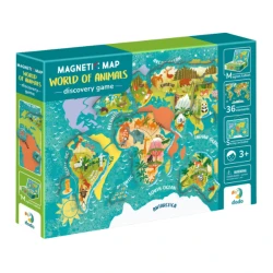 Set de creație Dodo Joc magnetic Harta lumii: Animale, 1 tablă magnetică, 36 elemente cumpăra în Chișinau. Foto 3