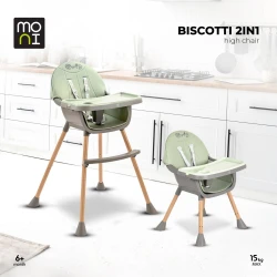 Стульчик для кормления 2 в 1 Moni Biscotti Mint купить в Кишиневе. Фото 5