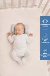 Регулируемая подушка для головы малыша BabyJem Flower Grey купить в Кишиневе. Фото 6