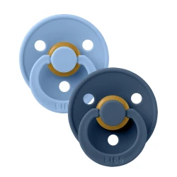 Пустышка круглая латексная Bibs Colour Sky Blue & Steel Blue (0-6 мес), 2 шт. купить в Кишиневе. Фото 1