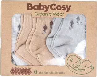 Ciorapei BabyCosy Grey & Brown, 6 buc. (12-24L) cumpăra în Chișinau. Foto 1