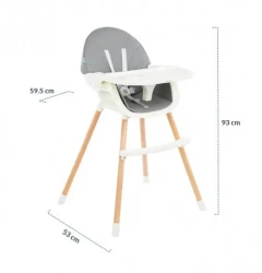 Scaun de masa 2 in 1 KikkaBoo Nutri Wood Grey cumpăra în Chișinau. Foto 7