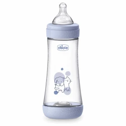 Бутылочка для кормления из пластика Chicco Perfect5 Dog&Cat Blue, 300 мл купить в Кишиневе. Фото 1