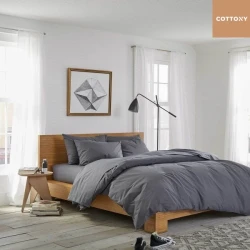 Lenjerie de pat Cottony Marius Gri Inchis (3 piese), 220x150 cm cumpăra în Chișinau. Foto 1