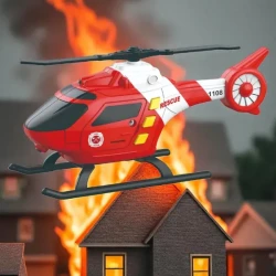 Elicopter de pompieri Wenyi Rescue (lumini/sunete), scara 1:32 cumpăra în Chișinau. Foto 3