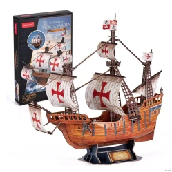 Puzzle 3D Cubic Fun Nava amiral a lui Cristofor Columb Santa Maria, 82 elemente cumpăra în Chișinau. Foto 1