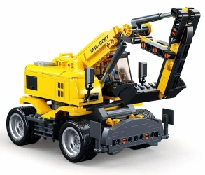 Set construcție Sluban Excavator pe roți E7 cu telecomandă, 353 elemente cumpăra în Chișinau. Foto 1