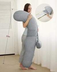 Pernă pentru gravide forma-F Momcozy Air Layer Grey, 135 cm cumpăra în Chișinau. Foto 8
