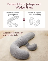 Pernă pentru gravide forma-F Momcozy Air Layer Grey, 135 cm cumpăra în Chișinau. Foto 7