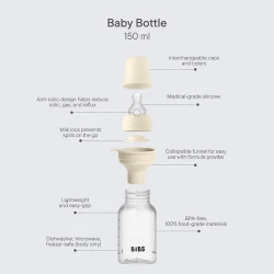 Biberon pentru bebeluși din plastic Bibs Silicone Ivory, 150 ml, 2 buc. cumpăra în Chișinau. Foto 4