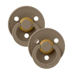 Пустышка круглая из латекса Bibs Colour Dark Oak (0-6 мес.), 2 шт. купить в Кишиневе. Фото 1