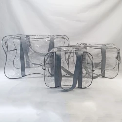 Набор из 3 прозрачных сумок для роддома EcoNova Delight Grey купить в Кишиневе. Фото 1