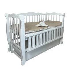 Детская кроватка Goydalka Natali Premium White на маятнике с ящиком купить в Кишиневе. Фото 2