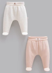 Pantaloni Caramell Tiny Girl Ivory & Pink, 2 buc. (1-3L) cumpăra în Chișinau. Foto 1