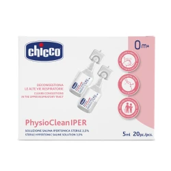 Гипертонический соляной раствор 3.5% Chicco Physioclean Iper, 5 мл x 20 шт. купить в Кишиневе. Фото 1