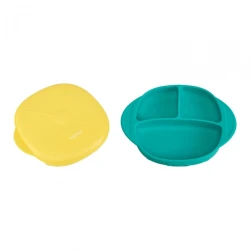 Farfurie compartimentată cu ventuză și capac U-grow Yellow&Blue, 19×24×6 cm cumpăra în Chișinau. Foto 3