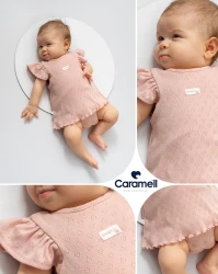 Боди без рукавов Caramell Hello Girl Beige (9-12М) купить в Кишиневе. Фото 2