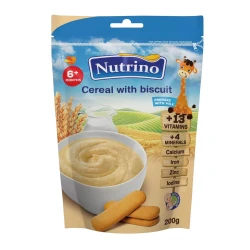 Каша Nutrino пшеничная с молоком и печеньем (6+ мec), 200 гр купить в Кишиневе. Фото 1