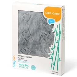 Одеяло Babyono Natural Bamboo Knitted Dark Grey, 75x100 см купить в Кишиневе. Фото 2