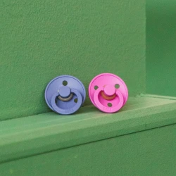 Пустышка круглая латексная BIBS Colour Bubblegum & Peri (0-6 мес.), 2 шт. купить в Кишиневе. Фото 4