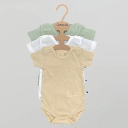 Боди с коротким рукавом Caramell Basic Mustard, 3 шт. (3-6М) купить в Кишиневе. Фото 1