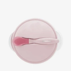 Миска с присоской и ложкой-теплочувствительным сенсором Kikkaboo Pink, 250 мл купить в Кишиневе. Фото 3