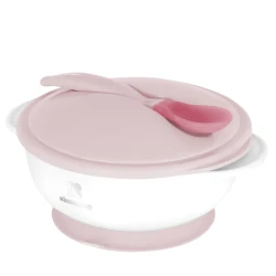 Миска с присоской и ложкой-теплочувствительным сенсором Kikkaboo Pink, 250 мл купить в Кишиневе. Фото 1