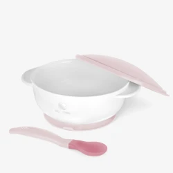 Миска с присоской и ложкой-теплочувствительным сенсором Kikkaboo Pink, 250 мл купить в Кишиневе. Фото 2