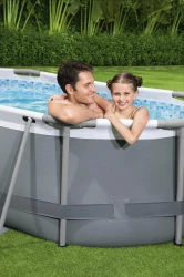 Bazin pentru copii Bestway Power Steel Oval + pompă de filtrare 1249 l/h, 3668 litri cumpăra în Chișinau. Foto 4