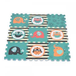Covoraş pentru copii Moni Puzzle Elephant&Owl Multicolor, 31x31x1 cm, 9 buc. cumpăra în Chișinau. Foto 1