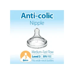 Соска силиконовая с широким горлышком Dr. Browns Options+ со средне-быстрым потоком (6 мес.+), 2 шт. купить в Кишиневе. Фото 2