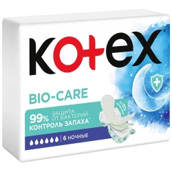Прокладки Kotex Bio Care Night, 6 шт. купить в Кишиневе. Фото 1