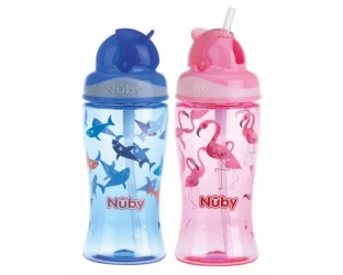 Cană cu pai Nuby Flip It 12 luni+ 360 ml cumpăra în Chișinau. Foto 1