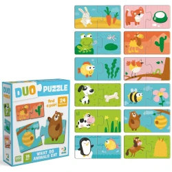 Развивающий пазл Dodo DUO What do animals eat, 24 элементов купить в Кишиневе. Фото 2
