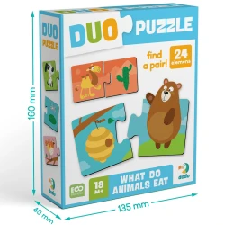 Развивающий пазл Dodo DUO What do animals eat, 24 элементов купить в Кишиневе. Фото 3