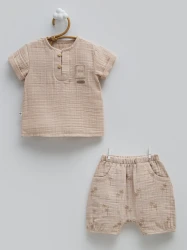 Комплект из 2 штук Caramell Free Boy Brown (9-12М) купить в Кишиневе. Фото 1