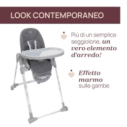 Стульчик для кормления 3 в 1 с функцией качания Chicco Polly Armonia Carrara купить в Кишиневе. Фото 2