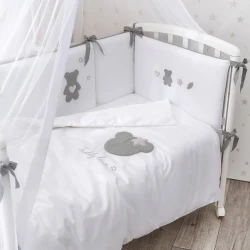 Комплект в кроватку Perina Teddy love Серо-Оливковый (6 предметов), 120x60 см купить в Кишиневе. Фото 7