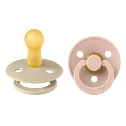 Пустышка круглая латексная Bibs Colour Vanilla & Blush (0-6 мес), 2 шт. купить в Кишиневе. Фото 2