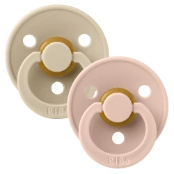 Пустышка круглая латексная Bibs Colour Vanilla & Blush (0-6 мес), 2 шт. купить в Кишиневе. Фото 1
