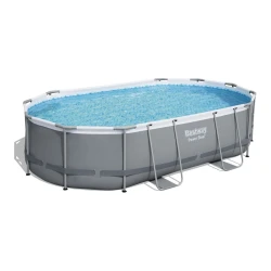 Piscină ovală cu cadru metalic Bestway Power Steel 488x305x107 cm, 10949 litri, gri cumpăra în Chișinau. Foto 1